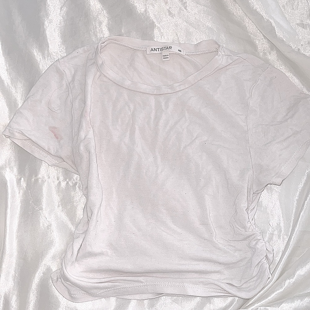 Ruffled Sides Antistar Plain White top